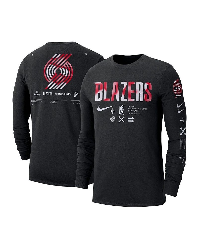 Men's Black Portland Trail Blazers Essential Air Traffic Control Long Sleeve T-shirt $16.81 T-Shirts