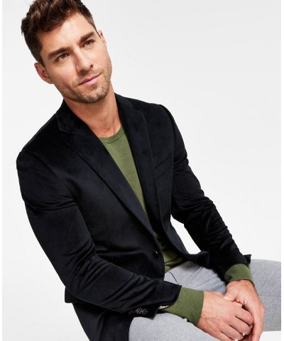 Men's Classic-Fit Velvet Sport Coat Black $49.97 Blazers