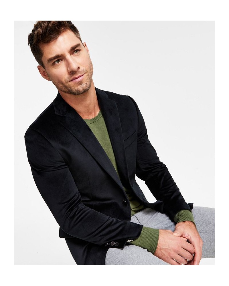 Men's Classic-Fit Velvet Sport Coat Black $49.97 Blazers