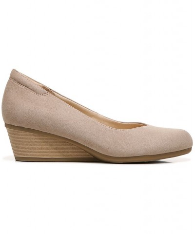 Women's Be Ready Wedge Pumps Taupe Microfiber $41.60 Shoes