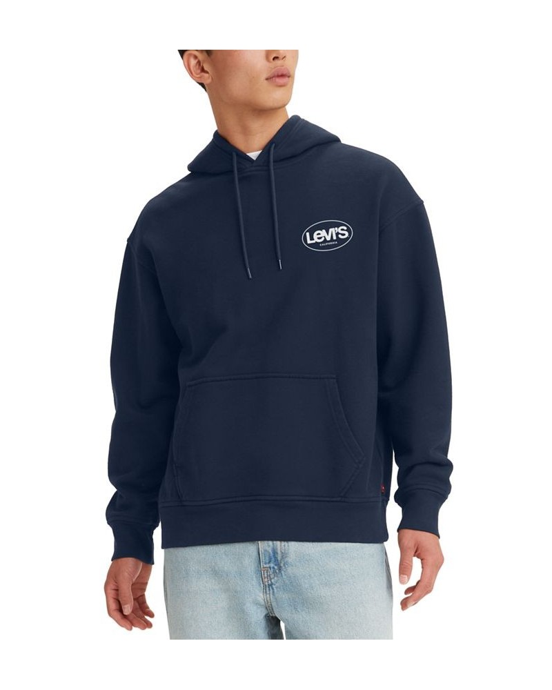 Men's Surf Relaxed-Fit Fleece Hoodie Blue $11.69 Sweatshirt