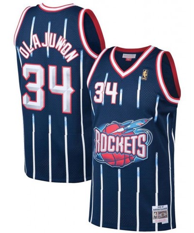 Men's Hakeem Olajuwon Navy Houston Rockets 1996-97 Hardwood Classics Swingman Jersey $34.24 Jersey