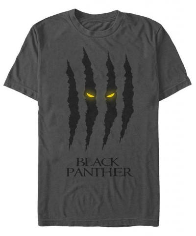 Marvel Men's Black Panther Claw Scratches Glowing Eyes Short Sleeve T-Shirt Gray $18.19 T-Shirts