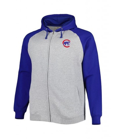 Men's Heather Gray, Royal Chicago Cubs Big and Tall Raglan Hoodie Full-Zip Sweatshirt $41.40 Sweatshirt