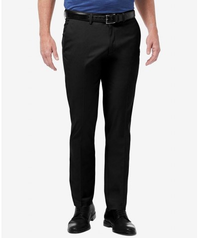 Men's Premium No Iron Khaki Slim-Fit Flat Front Pants Black $23.10 Pants