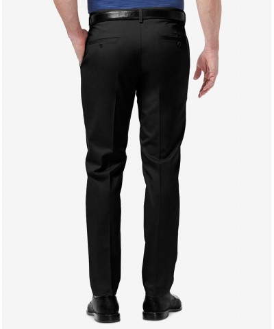 Men's Premium No Iron Khaki Slim-Fit Flat Front Pants Black $23.10 Pants