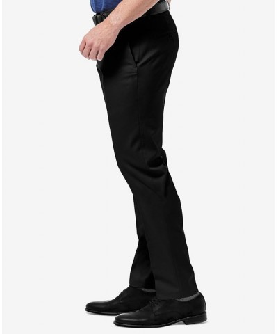 Men's Premium No Iron Khaki Slim-Fit Flat Front Pants Black $23.10 Pants