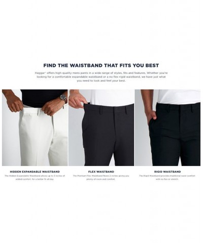 Men's Premium No Iron Khaki Slim-Fit Flat Front Pants Black $23.10 Pants