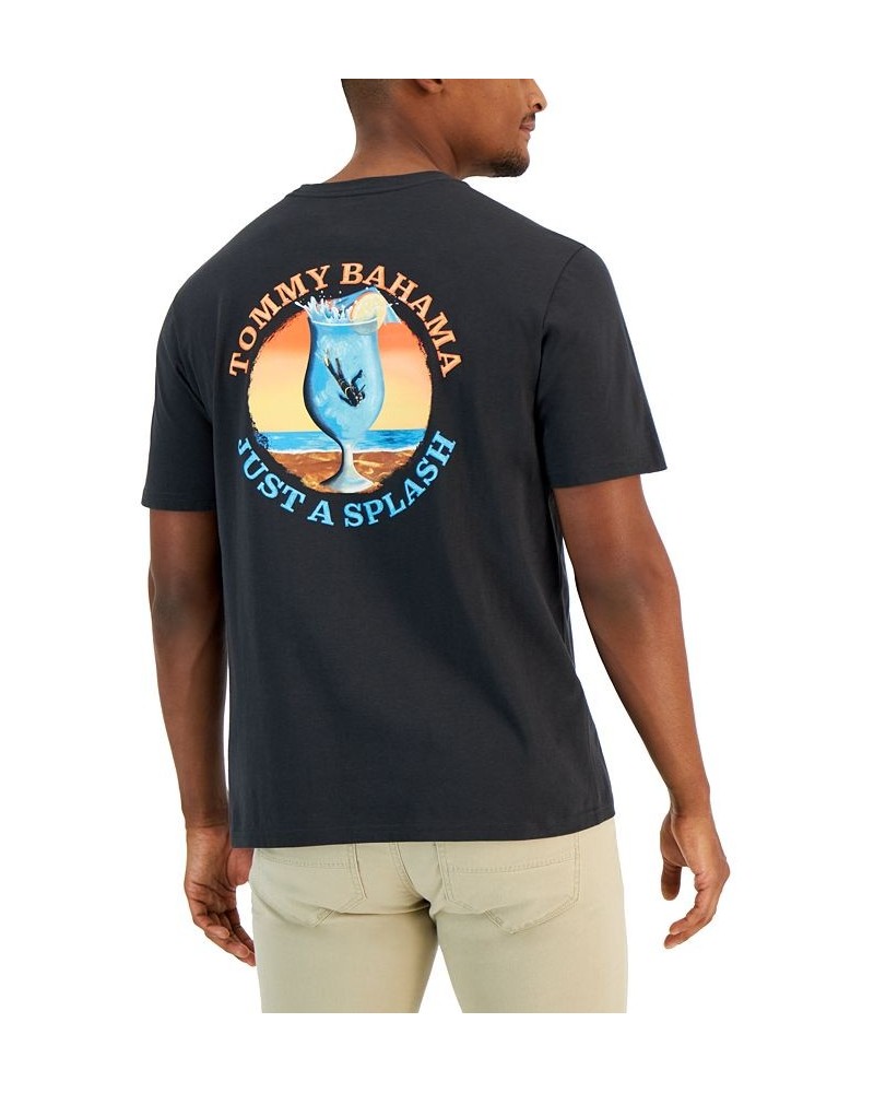 Men's Just A Splash Logo Graphic T-Shirt Gray $26.45 T-Shirts