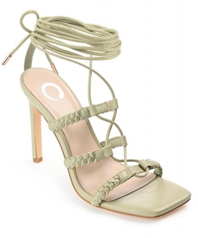 Women's Jamila Tie-Up Sandals Green $38.50 Shoes