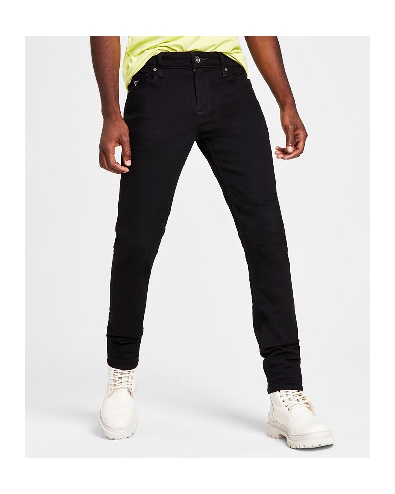 Men's Slim Tapered Fit Stretch Jeans Black $49.50 Jeans