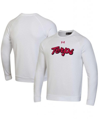 Men's White Maryland Terrapins Script All Day Pullover Sweatshirt $32.80 Sweatshirt