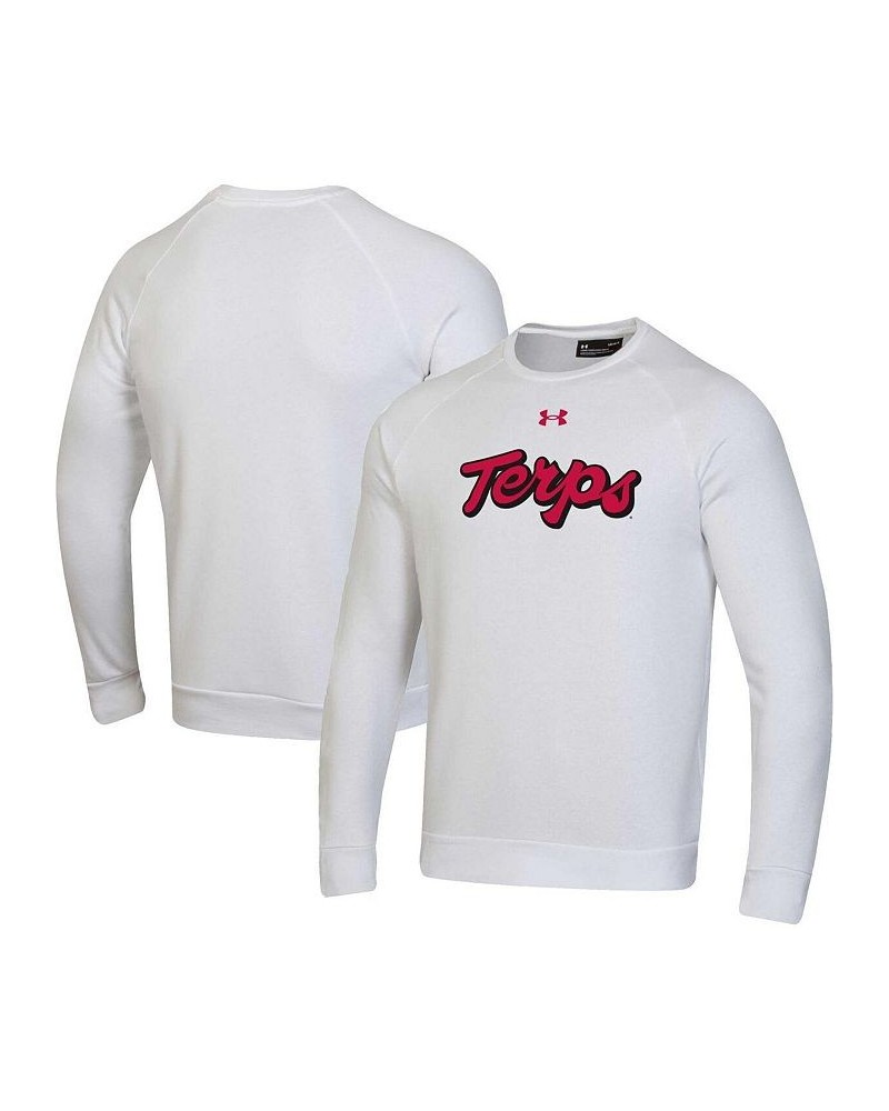 Men's White Maryland Terrapins Script All Day Pullover Sweatshirt $32.80 Sweatshirt