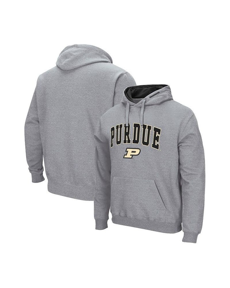 Men's Heathered Gray Purdue Boilermakers Arch and Logo 3.0 Pullover Hoodie $24.00 Sweatshirt