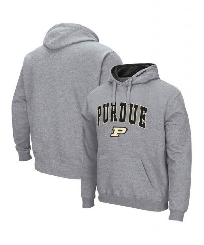 Men's Heathered Gray Purdue Boilermakers Arch and Logo 3.0 Pullover Hoodie $24.00 Sweatshirt