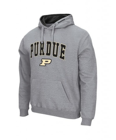 Men's Heathered Gray Purdue Boilermakers Arch and Logo 3.0 Pullover Hoodie $24.00 Sweatshirt