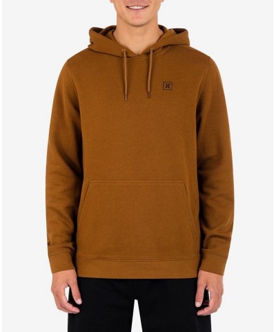 Men's Icon Boxed Pullover Hooded Sweatshirt Brown $17.25 Sweatshirt