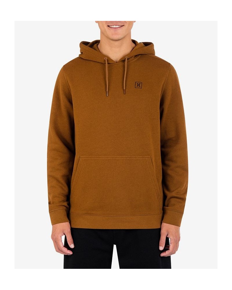 Men's Icon Boxed Pullover Hooded Sweatshirt Brown $17.25 Sweatshirt