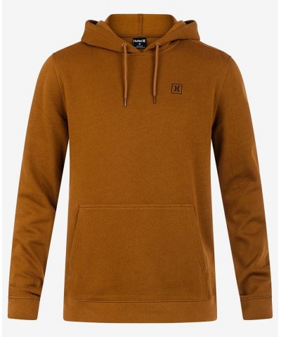 Men's Icon Boxed Pullover Hooded Sweatshirt Brown $17.25 Sweatshirt