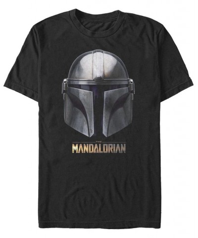 Men's Mandalorian Helmet Short Sleeve Crew T-shirt Black $15.75 T-Shirts