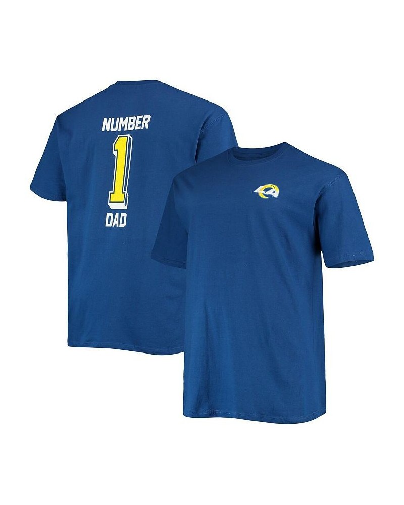 Men's Branded Royal Los Angeles Rams Big and Tall 1 Dad 2-Hit T-shirt $14.62 T-Shirts