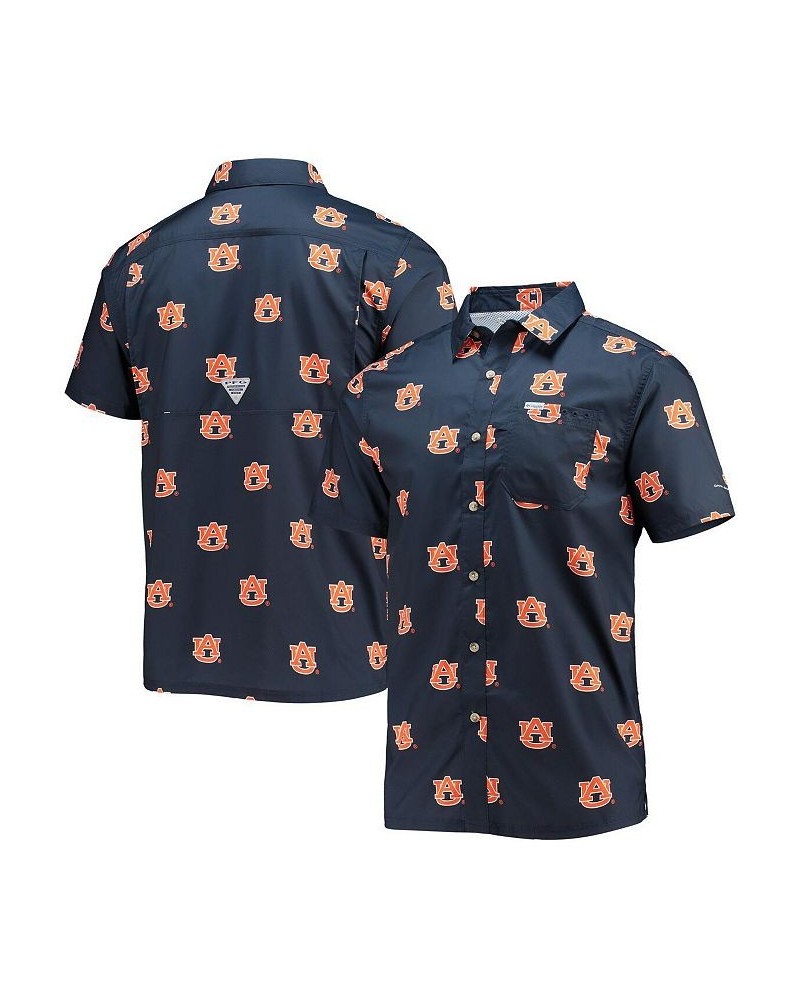 Men's Navy Auburn Tigers Super Slack Tide Omni-Shade Button-Up Shirt $40.49 Shirts