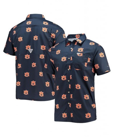 Men's Navy Auburn Tigers Super Slack Tide Omni-Shade Button-Up Shirt $40.49 Shirts