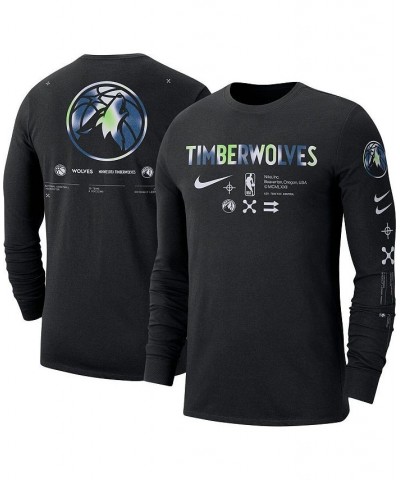 Men's Black Minnesota Timberwolves Essential Air Traffic Control Long Sleeve T-shirt $27.55 T-Shirts