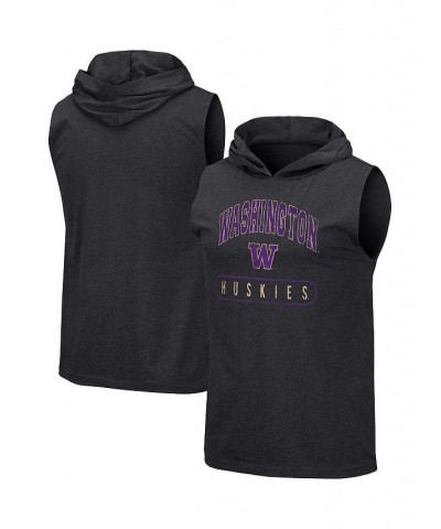 Men's Black Washington Huskies Varsity Team Hoodie Tank Top $22.39 T-Shirts