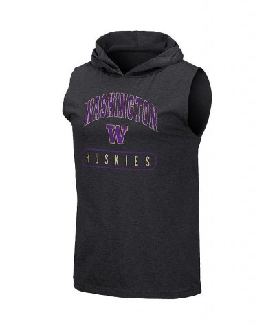 Men's Black Washington Huskies Varsity Team Hoodie Tank Top $22.39 T-Shirts