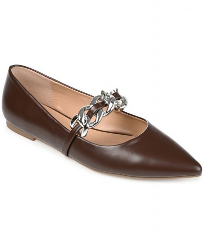 Women's Metinaa Chain Flat Brown $44.10 Shoes