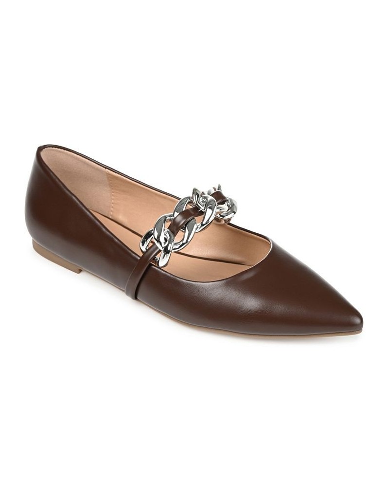 Women's Metinaa Chain Flat Brown $44.10 Shoes