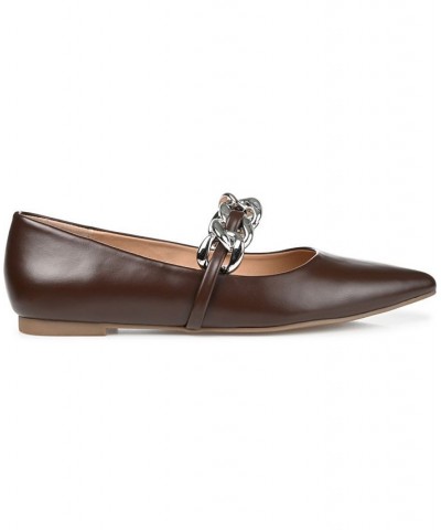 Women's Metinaa Chain Flat Brown $44.10 Shoes