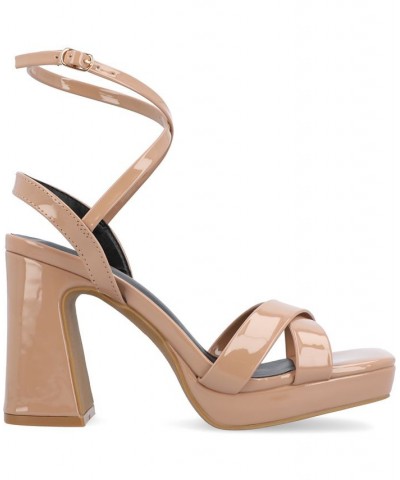 Women's Zorana Platform Sandals Tan/Beige $47.00 Shoes