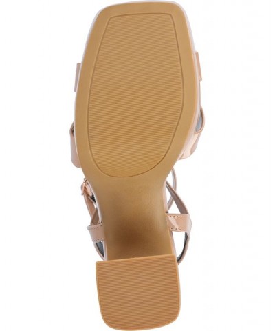 Women's Zorana Platform Sandals Tan/Beige $47.00 Shoes