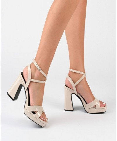 Women's Zorana Platform Sandals Tan/Beige $47.00 Shoes