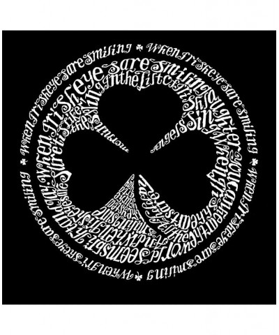 Men's Word Art Long Sleeve T-Shirt- Irish Eyes Clover Black $16.80 T-Shirts