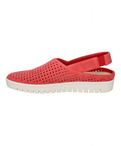 Women's Sofresh Comfort Slingback Flats Red $27.30 Shoes