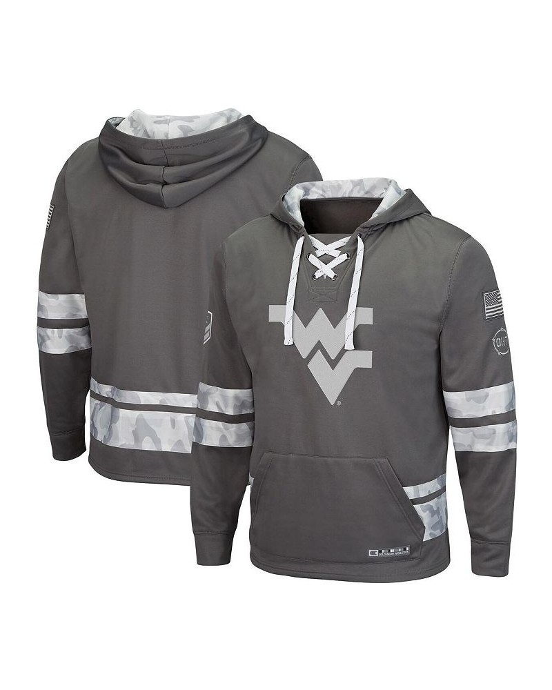 Men's Gray West Virginia Mountaineers OHT Military-Inspired Appreciation Lace-Up Pullover Hoodie $40.79 Sweatshirt