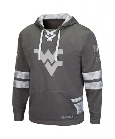 Men's Gray West Virginia Mountaineers OHT Military-Inspired Appreciation Lace-Up Pullover Hoodie $40.79 Sweatshirt