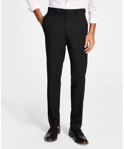 Men's Skinny-Fit Stretch Suit Pants Black Solid $71.05 Suits