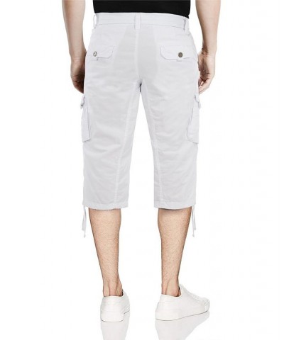 Men's Belted Capri Cargo Shorts White $23.75 Shorts