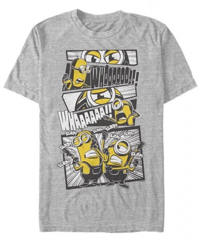 Men's Minions Comic Short Sleeve T-shirt Gray $18.19 T-Shirts