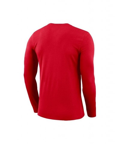 Men's Red Canada Soccer Lockup Legend Performance Long Sleeve T-shirt $22.50 T-Shirts