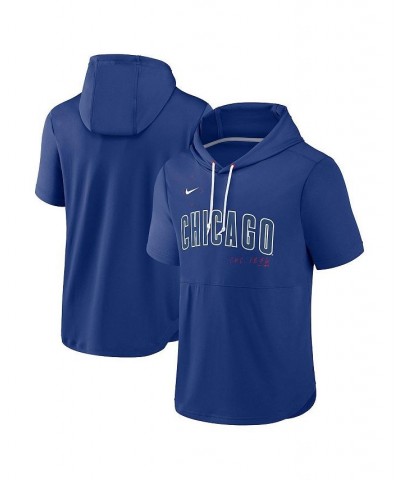 Men's Royal Chicago Cubs Springer Short Sleeve Team Pullover Hoodie $34.30 Sweatshirt