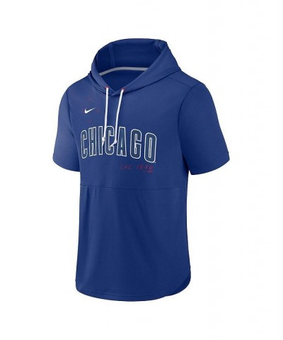 Men's Royal Chicago Cubs Springer Short Sleeve Team Pullover Hoodie $34.30 Sweatshirt