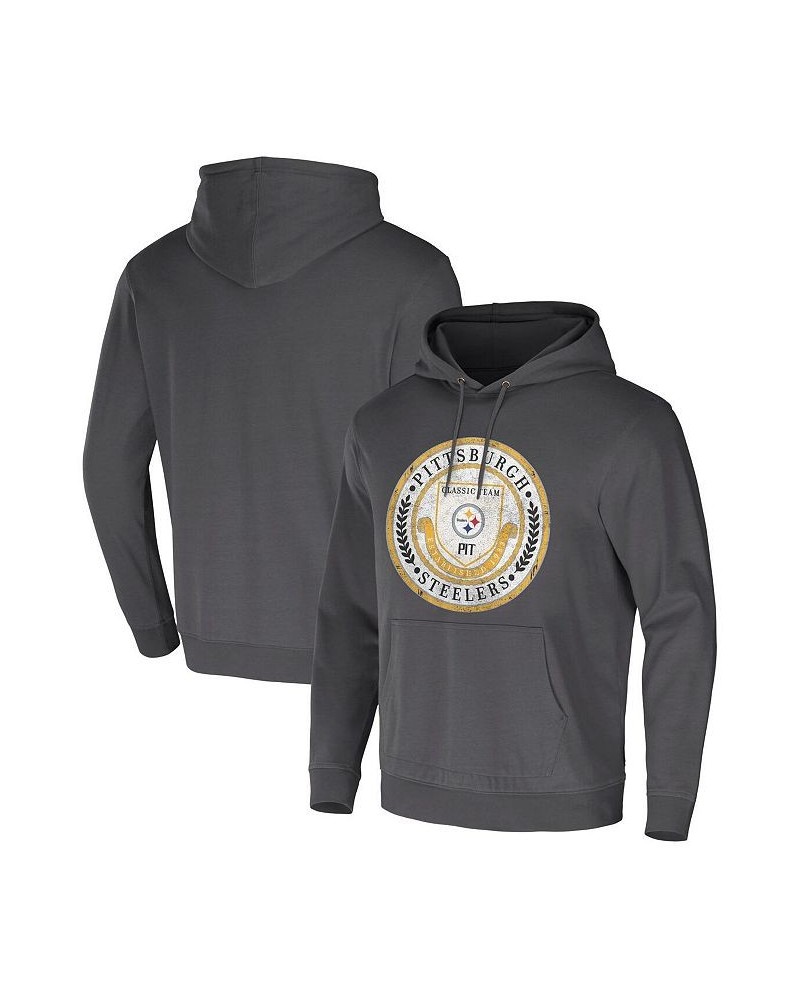 Men's NFL x Darius Rucker Collection by Charcoal Pittsburgh Steelers Washed Pullover Hoodie $29.90 Sweatshirt