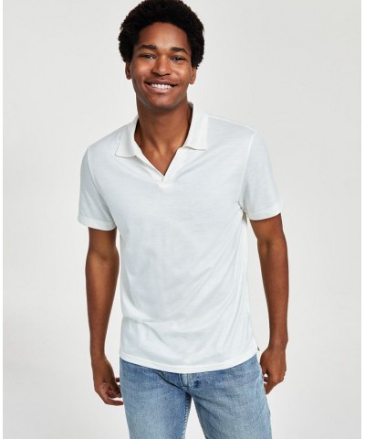 Men's Luca Classic-Fit Short-Sleeve Open-Placket Polo Shirt White $15.29 Shirts