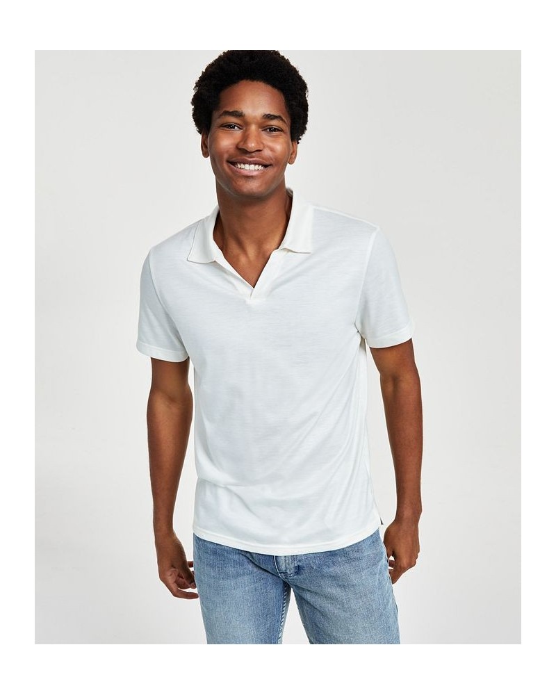 Men's Luca Classic-Fit Short-Sleeve Open-Placket Polo Shirt White $15.29 Shirts