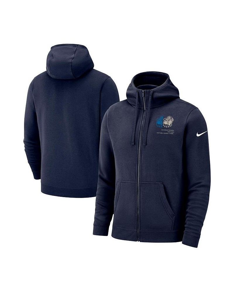 Men's Navy Georgetown Hoyas Club Full-Zip Hoodie $40.80 Sweatshirt